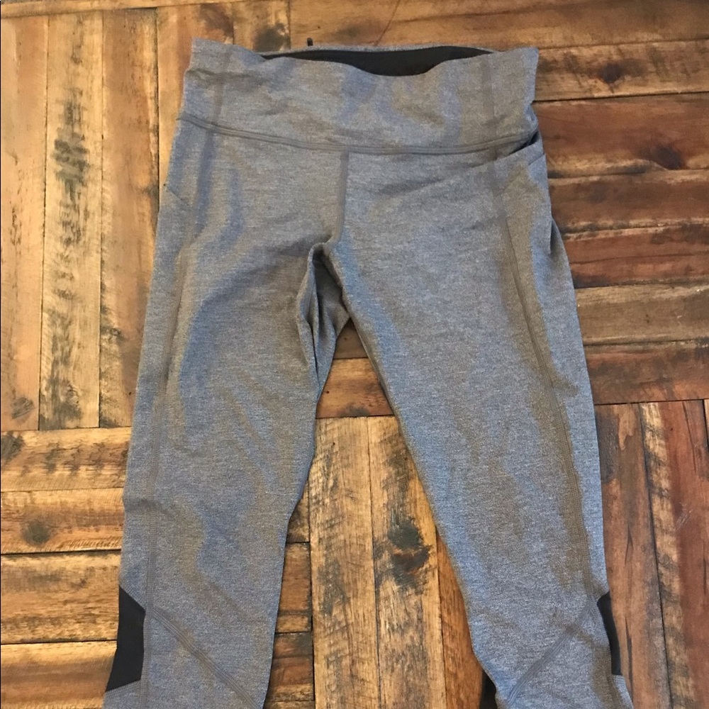 Lululemon Gray and Black Crop Leggings